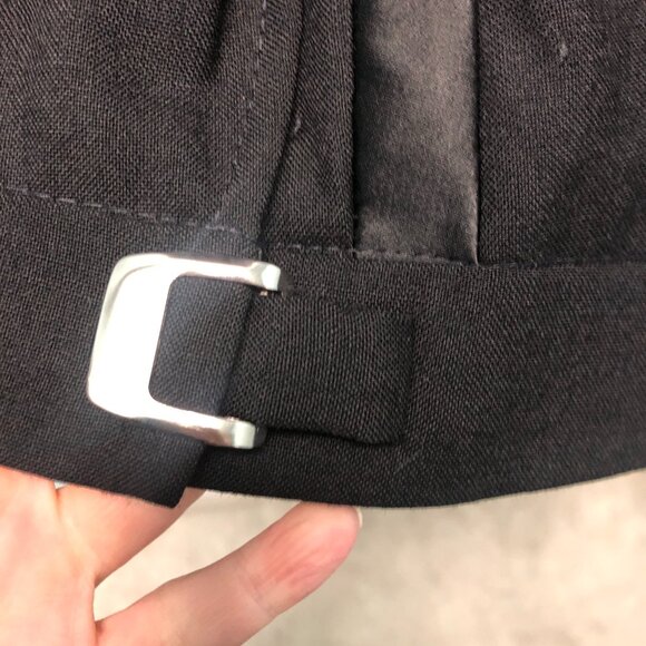 Black Adjustable Tuxedo Pants with Satin Trim; Sample, EUC, Wedding Mason Prom - Picture 7 of 10